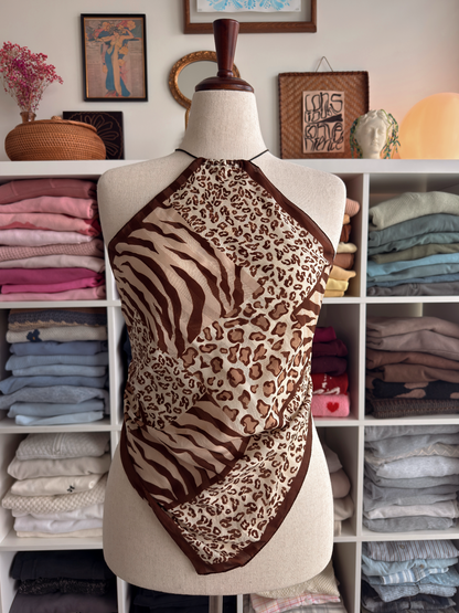 Animal Print Open Back Top