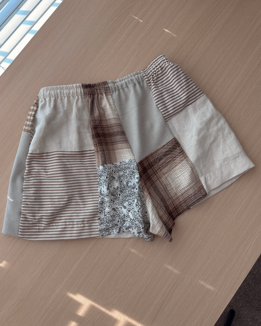 Neutral Patchwork Shorts (S-XL)