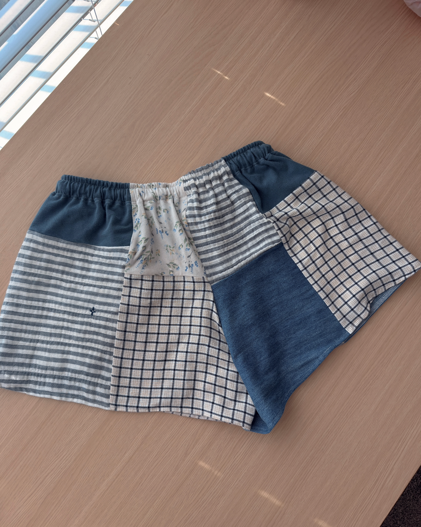 Blue Patchwork Shorts (S-L)