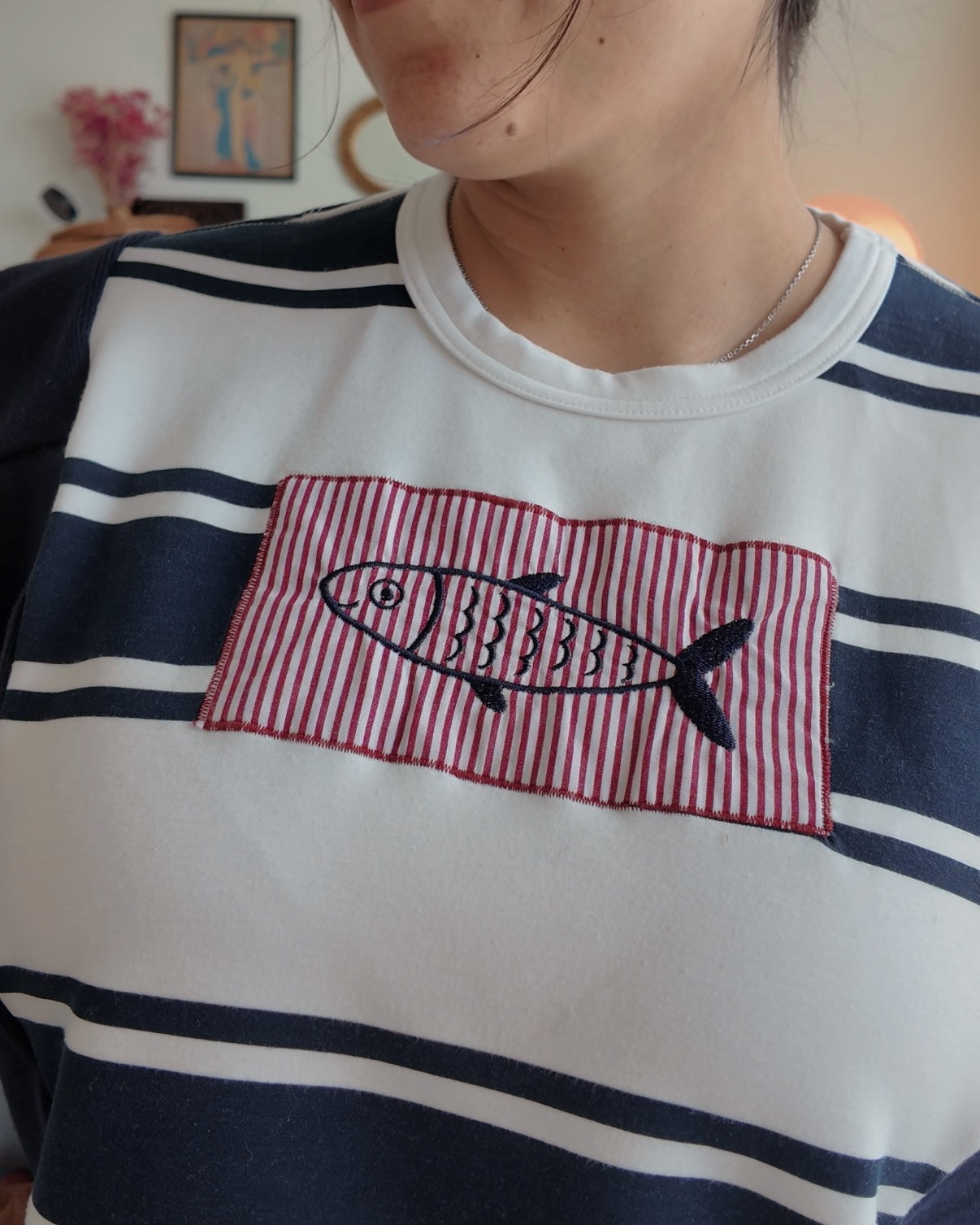 Fish Strippped Crewneck