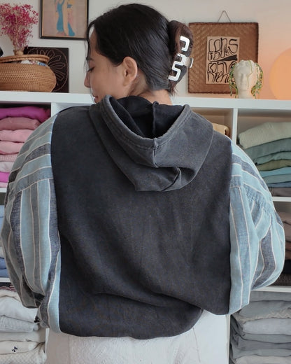 Denim Butterfly Flannel Sweatshirt