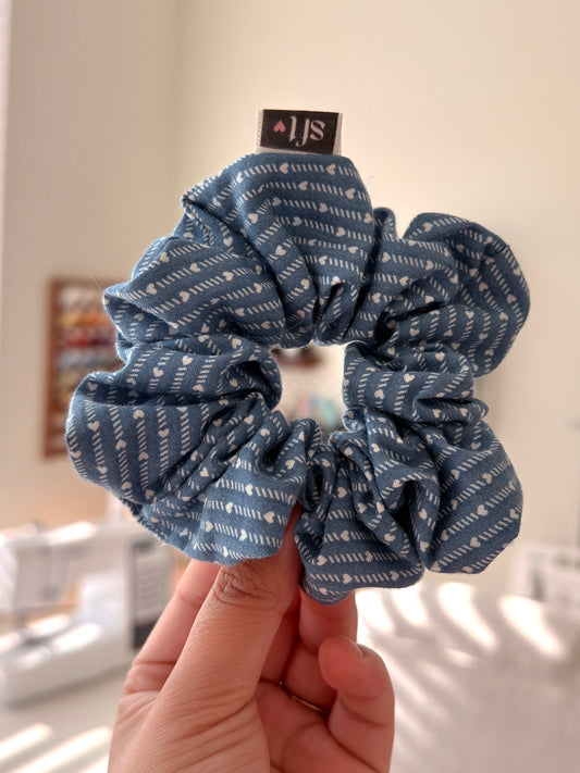 Blue Hearts Scrunchy