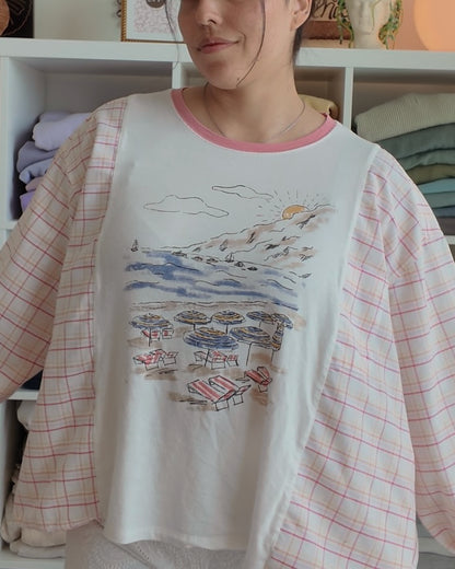 Pink Vacation Flannel Tee