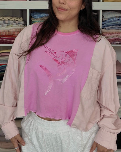Pink Fish Flannel Tee