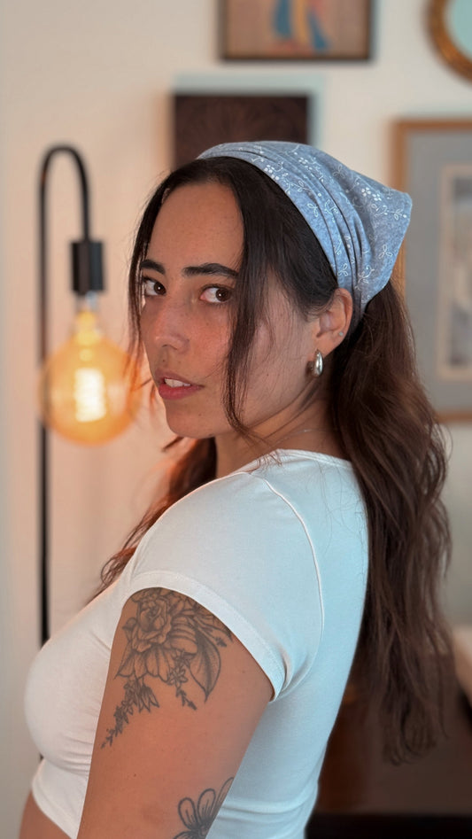 Headscarves — Blue Floral