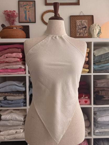 White Open Back Top