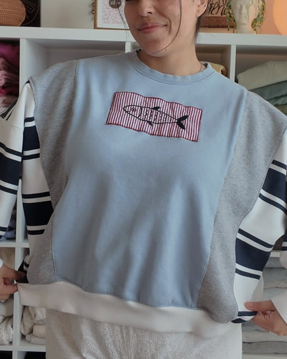 Fish Blue Crewneck