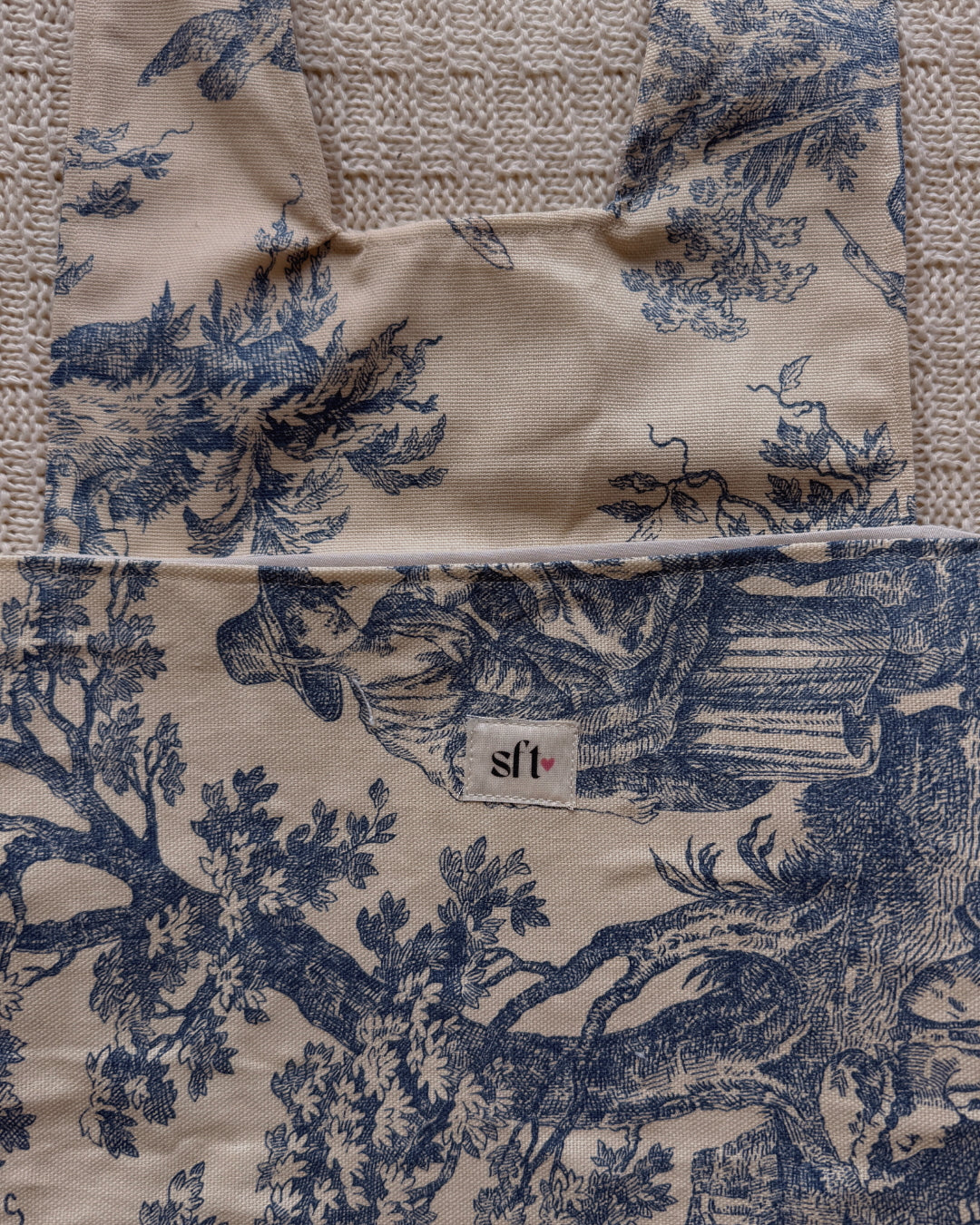 Blue VIntage Floral — Car Trash Can