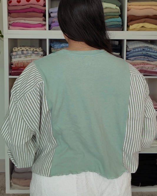 Green Floral Flannel Tee