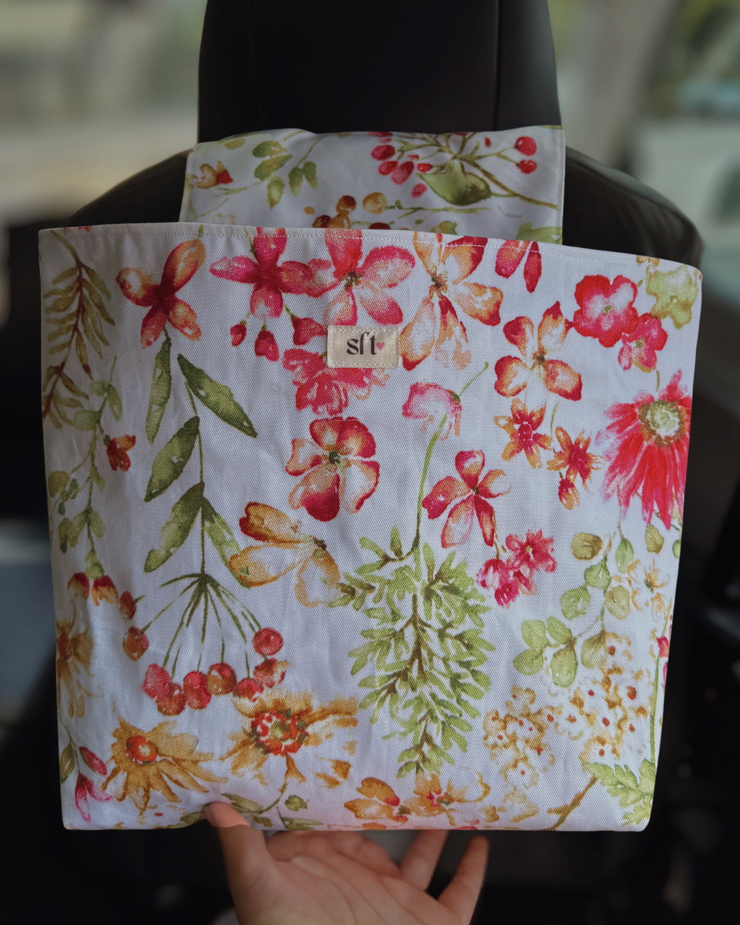 Bright Floral — Car Trash Can