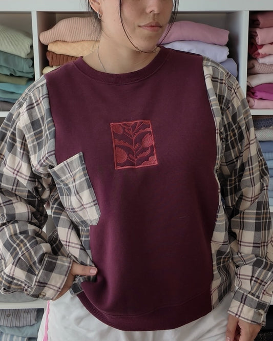 Floral Flannel Crewneck