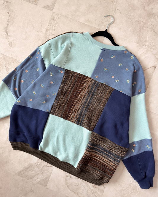 Hiking Skelly Patchwork Crewneck (S-2XL)
