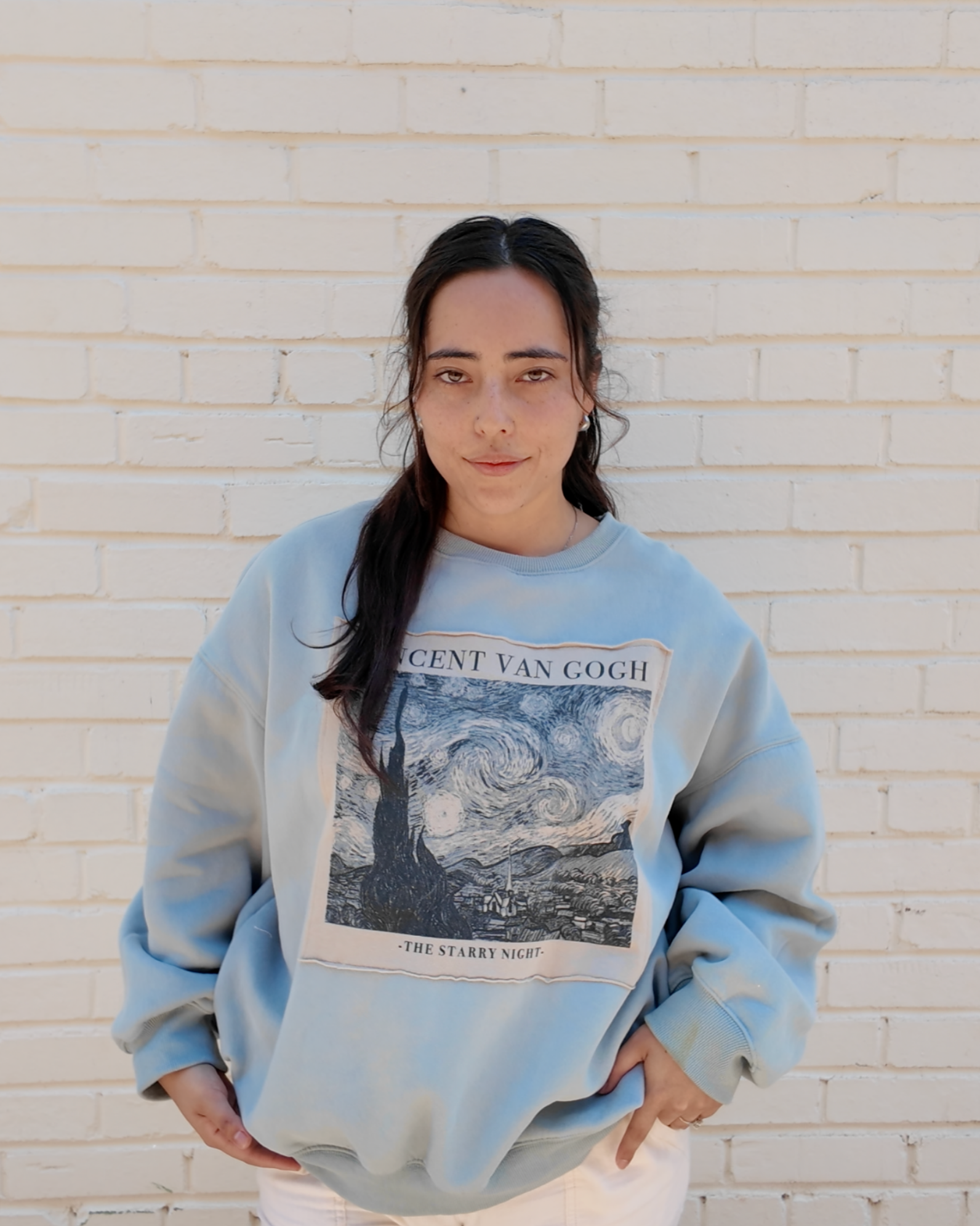 Van Gogh Crewneck - Upcycled sweatshirt with artistic design