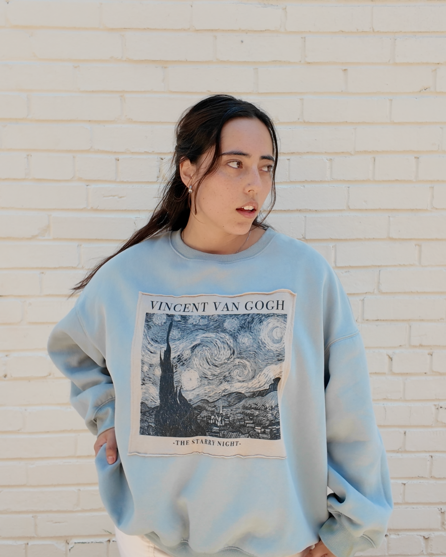 Van Gogh Crewneck - Upcycled sweatshirt with artistic design
