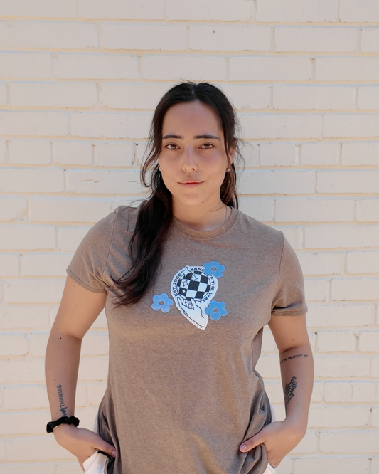 Vans Floral Tee – Upcycled t-shirt with floral patchwork design and Vans logo
